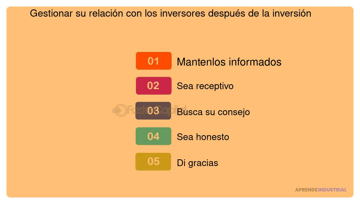 pasos para garantizar una relacion duradera con inversores